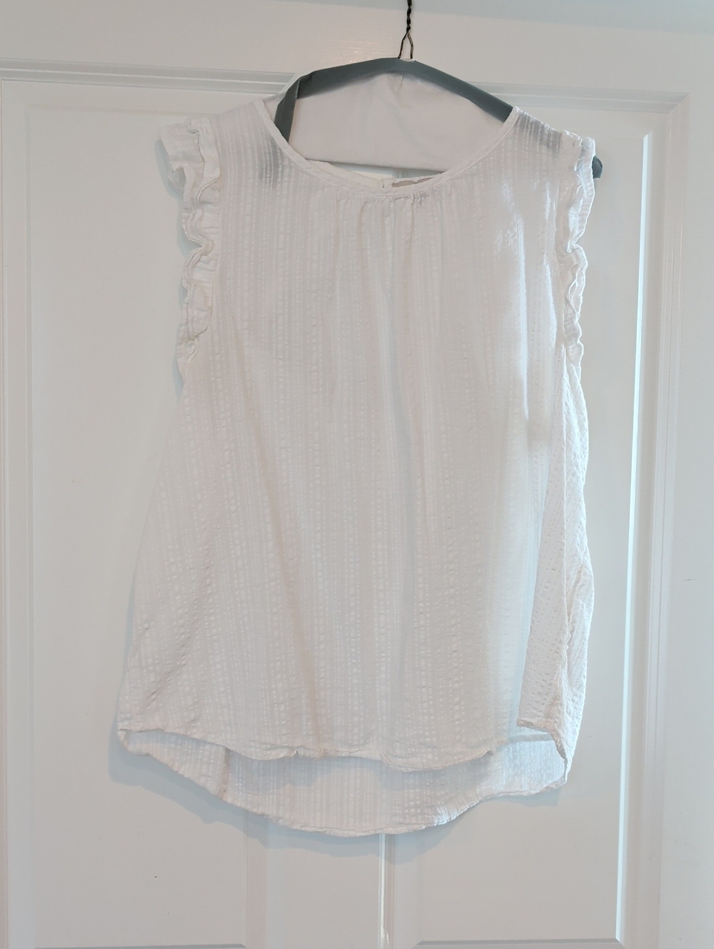 LOFT White Ruffle Sleeve Camisole